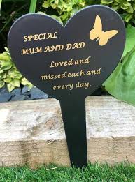 Mum And Dad Memorial Plaque Frame Stake