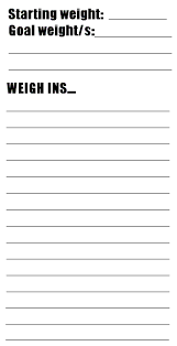 Fitgirls Weight Recording Chart Printout