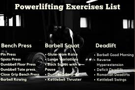 list of powerlifting exercises for