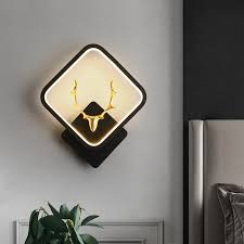 Deer Antler Black Gold Led Wall Lamp