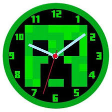 Minecraft B Wall Clock Kids Clock