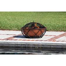 Round Steel Fire Pit In Copper 62241