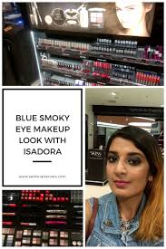 blue smoky eye makeup look with isadora