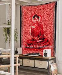 Red Colorful Buddha Buddhist Batik