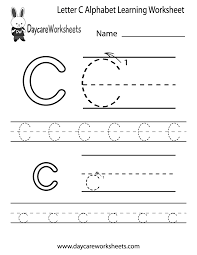 letter c alphabet learning worksheet