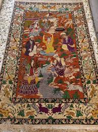 antique persian isfahan handmade carpet