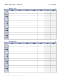Work Schedule Template For Excel