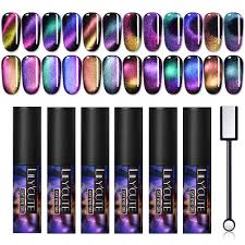 Do you know where has top quality gel nail polish cats eye at lowest prices and best services? Lilycute 9d Cat Magnetic Gel Nail Polish Kit Magnetic Auroras Nail Glitter Chameleon Uv Gel Cat Soak Off Nail Art Varnish 5ml 6 Bottles With Magnetic Stick Buy Online In Belize At