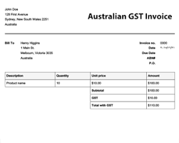 Free Australian Gst Invoice Template Online Invoices
