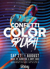 Download Confetti Color Splash Flyer Template For Photoshop
