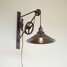 Double Pulley Farmhouse Swing Arm Sconce Rustic Wall Lighting Wall Lamp Wall Sconces