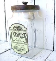Vintage Glass Cookie Jar Glass Cookie
