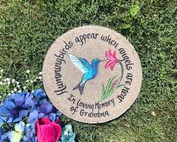 Memorial Garden Stone With Hummingbird