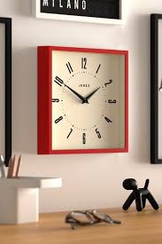 Jones Clocks Red Box Square Wall Clock