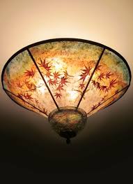 Dragons Fly Round Mica Ceiling Light