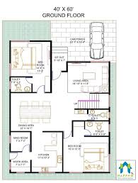 Floor Plan For 40 X 60 Feet Plot 4 Bhk