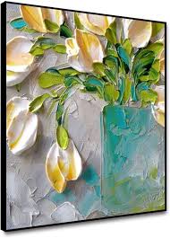 Framed Flower Canvas Wall Art Painting