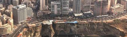 This aerial photo, taken on august 5, 2020, shows ruined structures at the port. Dentons Beirut