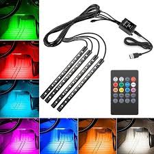 4x9 4x12 4x18leds Car Interior Lights Dc 12v 5v Multicolor Music Car Led Strip Light Led Under Dash Lighting Kit With Sound Active Function And Wireless Remote Control Wish