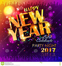 Happy New Year 2017 Party Celebration Poster Stock Vector