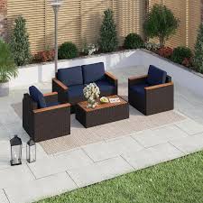 Phi Villa Black 4 Piece Outdoor Dark