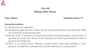 Biology Sample Paper Class 12 Term 2