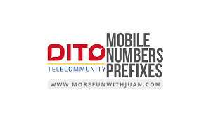 list of dito mobile number prefi in