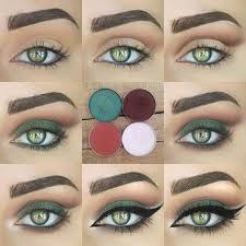 makeup to go with a dark green dress