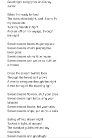 You will never be low on you can now create the best new song hooks. Lyrics For Sweet Dreams Song On Disney Junior Full Version As Shown On Australian Tv Good Night Song Sweet Dreams Song Songs
