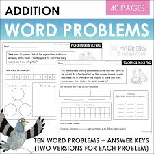 Each problem sheet is based on an interesting theme such as parties or. First Grade Addition Word Problems 1 Oa 1 Markers Minions