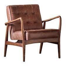 Vintage brown leather armchair beautifully designed. Brad Leather Armchair In Vintage Brown Mysmallspace Uk