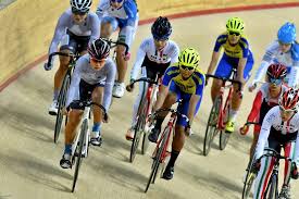 golden finish to track cycling events