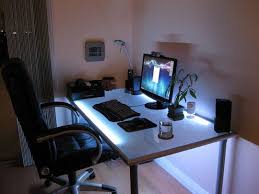 This Ikea Desk Is All About Setting A Mood Lighting Desk Makeover Diy Ikea Desk Led Lighting Bedroom