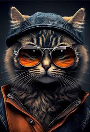 Wall Art Print Cool Cat With