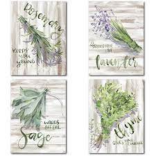 Herb And Meanings Wall Art Antique