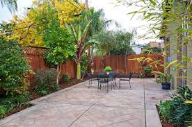 Designers will focus more on creating the backyard using only concrete block for steps in and out of the home. Small Backyard With No Grass Design Ideas Google Search Small Yard Landscaping Modern Backyard Landscaping Concrete Backyard