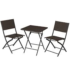 A perfect size for the balcony or in a cozy corner of the deck. Buy Songmics 3 Piece Small Balcony Patio Bistro Set Foldable Outdoor Patio Table And Chairs Seating Set Pe Rattan Steel Frame No Assembly Required Expresso Uggf012k01 Online In Turkey B08n49brxh