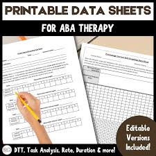 printable data sheets for aba therapy