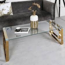 Plaza Gold Contemporary Clear Glass
