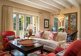 living rooms with ceiling beams