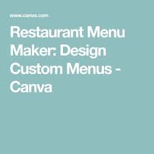Restaurant Menu Maker Design Custom Menus Canva Facs