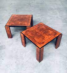 Postmodern Italian Burl Wood Side Table