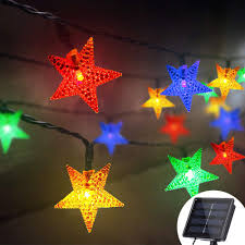 Grezea Solar Christmas Star String Lights 21ft 50 Led 8 Modes Solar Powered Twinkle String Lights For Outdoor Garden Patio Lawn Landscape Xmas Tree