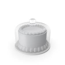White Round Cake With Glass Dome Png