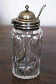 Antique Handcrafted Glass Honey Jar