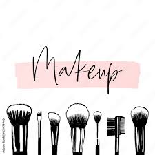 makeup banner with brushes template