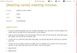 Department Meeting Minutes Template With Organized Agenda School