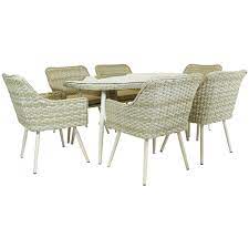 And together the dining set provides you and your family members with elegance, adds sophistication to any gathering. Charles Bentley Premium 6 Seater Rattan Dining Set Natural