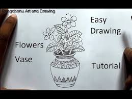 It is so interesting & easy flower pot drawing that it is suitabl. How To Draw Flowers With Vase Flower Pot Draw With Pencil Very Easy Youtube