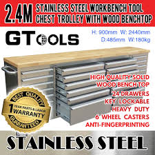 2 4m stainless steel tool chest with